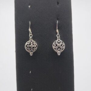 Sterling Silver Stylish Marcasite Stone Dangle Earrings A4163